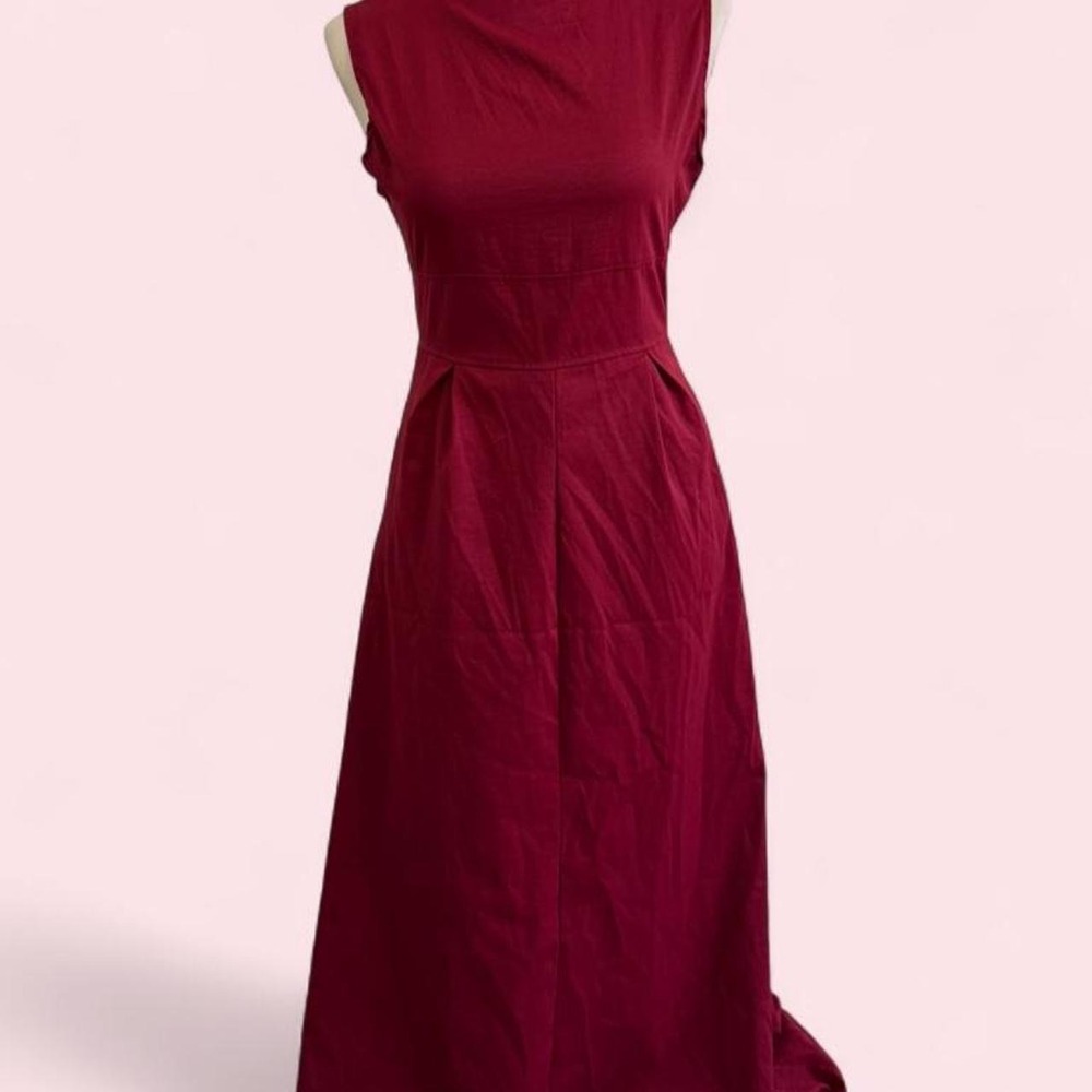 Burgundy Maxi Dress | Sleeveless Flowy Silhouette | Size M